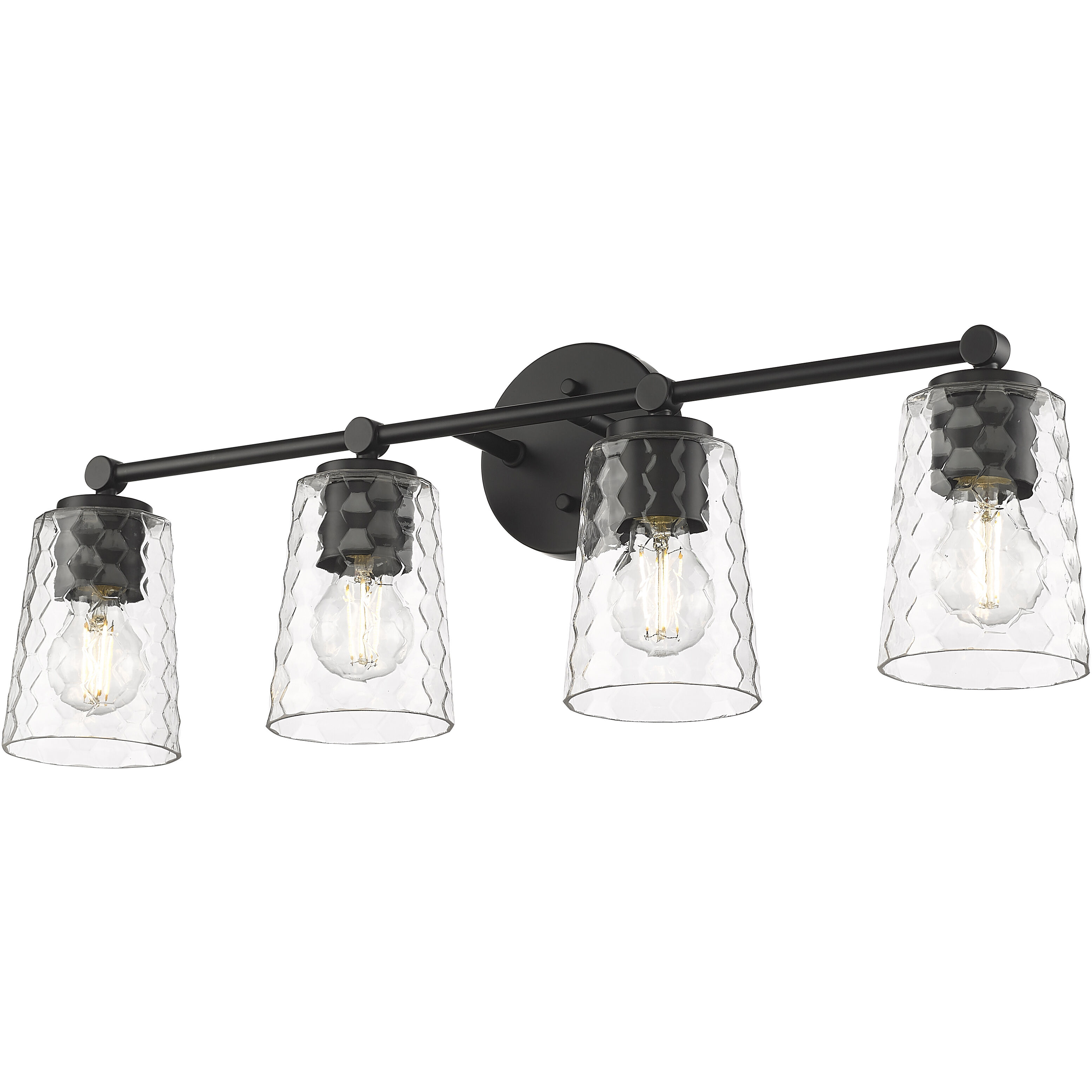 Ashli 4 Light 28 inch Matte Black Vanity Light Wall Light